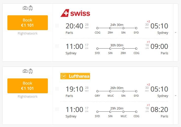 Business Class to Australia