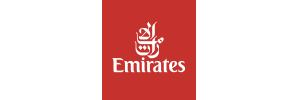 Emirates logo - UAE-based luxury airline providing international flights and premium services